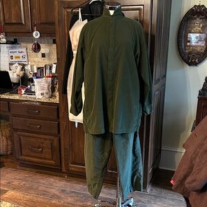 Eskandar Sz 1 Dark Green Two-Piece Tunic Corduroy Set